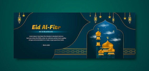 eid mubarak and eid alfitr facebook cover template