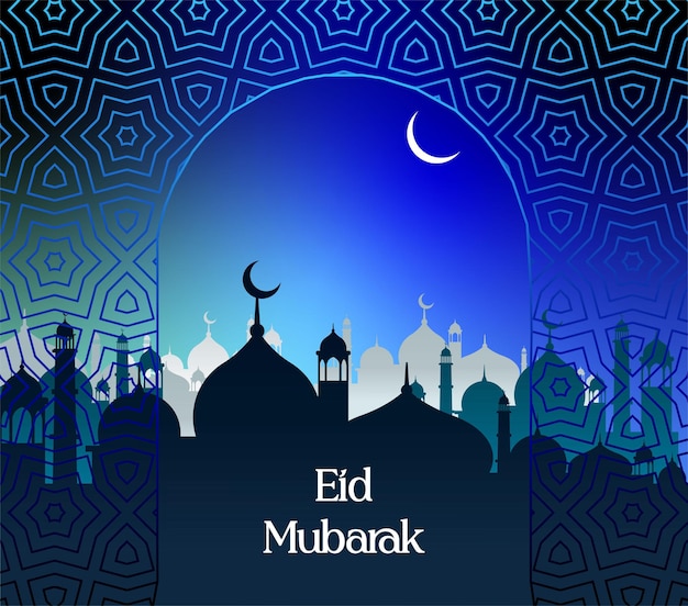 Vector eid mubarak eid kaart eid spandoek