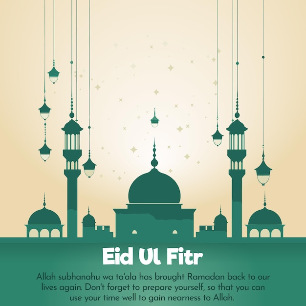 Vector eid mubarak and eid ul fitr social media banner post template