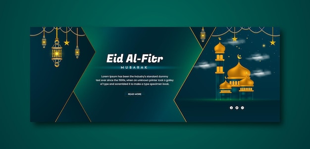 Vector eid mubarak en eid alfitr facebook-omslagsjabloon