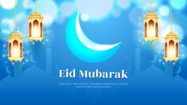 Eid Mubarak en eid ul-fitr sociale media-bannermalplaatje