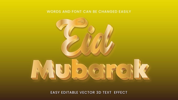 Eid Mubarak eps 3d text style