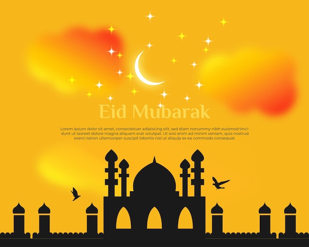 Vector eid mubarak evening