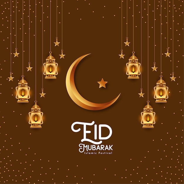 Eid Mubarak festival artistieke islamitische moskee achtergrondontwerp vector