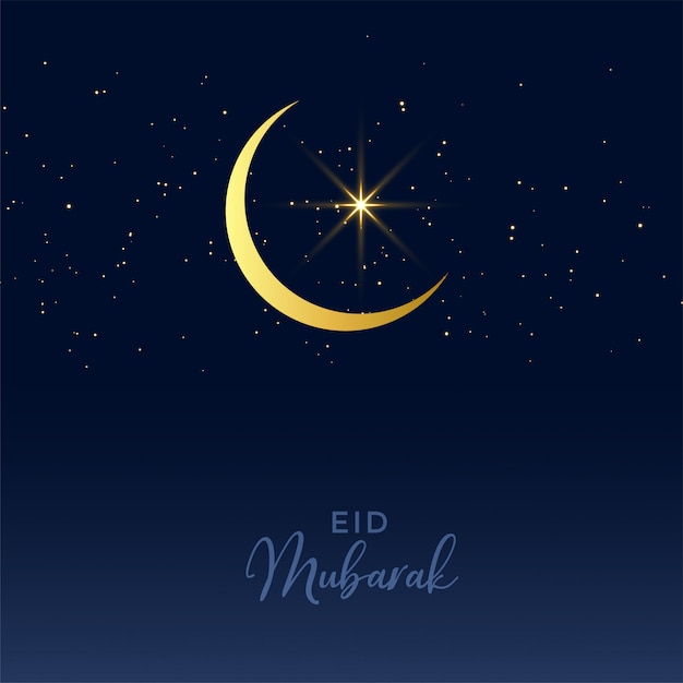 eid mubarak festival design with moon and star