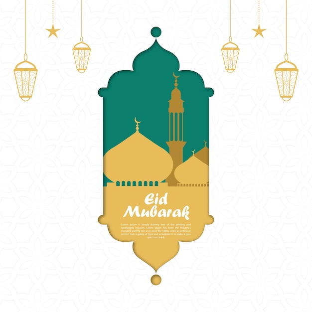 Eid mubarak festival islamic greeting design background