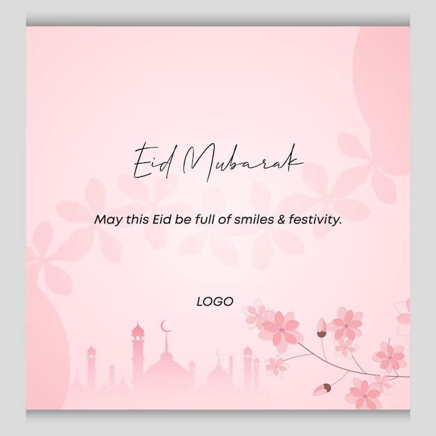 Eid Mubarak festival kaart achtergrond gratis vector