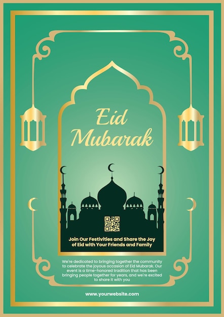 Eid mubarak flyer template