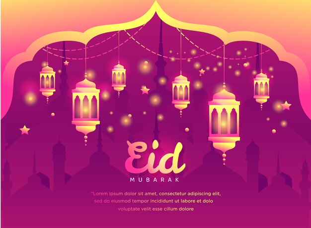 Eid Mubarak gradient background