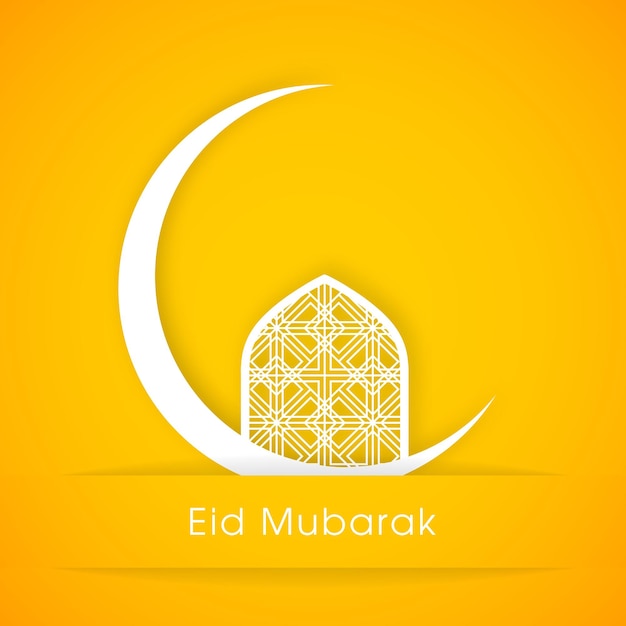 Eid Mubarak greeting card for the celebration of Muslim community festival