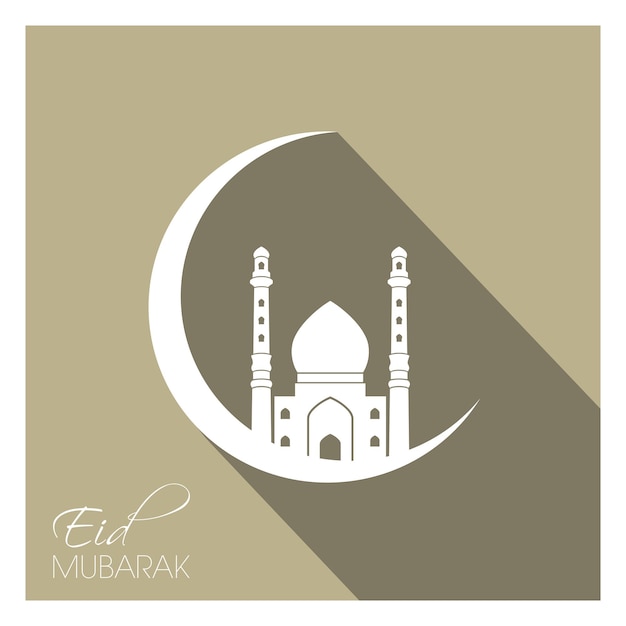 イスラム教徒のコミュニティフェスティバルのお祝いのためのイードムバラクグリーティングカード