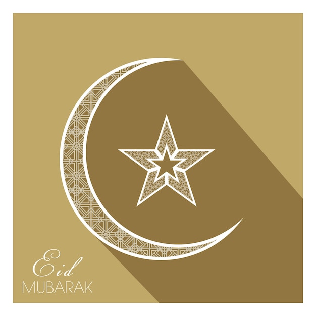 Vector eid mubarak greeting card for the celebration of muslim community festival