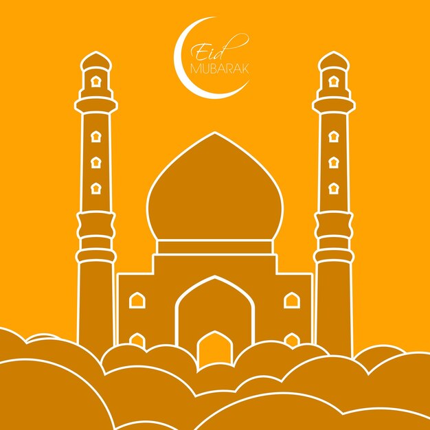 Vector eid mubarak greeting card for the celebration of muslim community festival