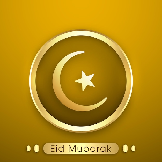 Eid mubarak greeting card for the celebration of muslim community festival