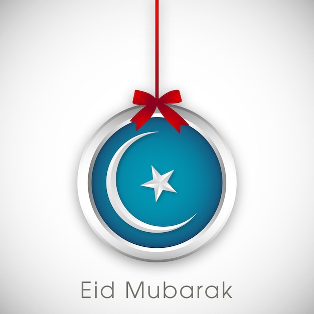 Eid Mubarak greeting card for the celebration of Muslim community festival