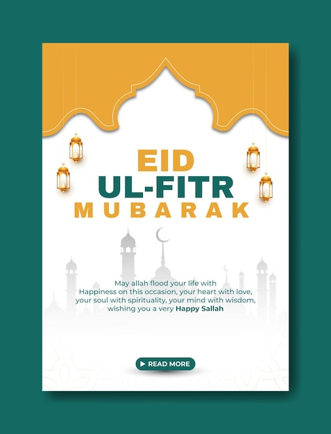 eid mubarak greeting card flyer design