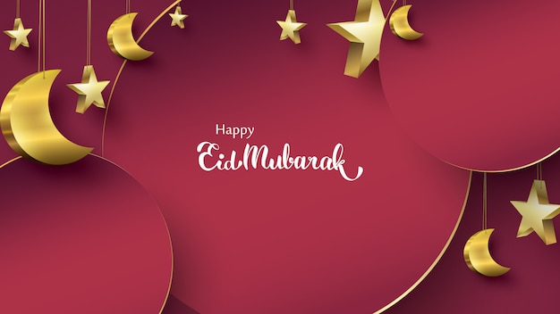 Illustrazione di cartolina d'auguri di eid mubarak