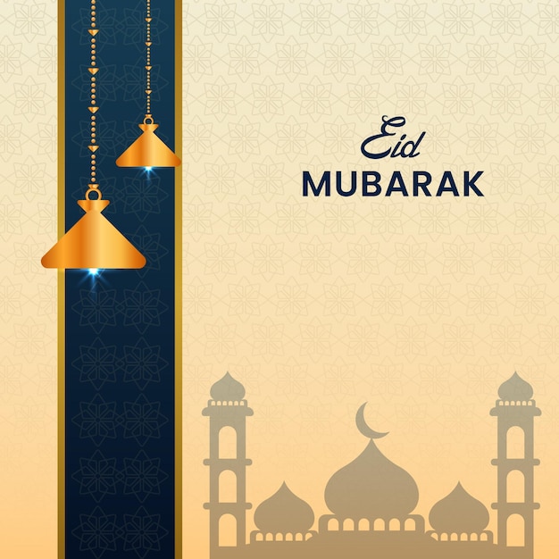 Eid Mubarak Greeting Card Islamic Background