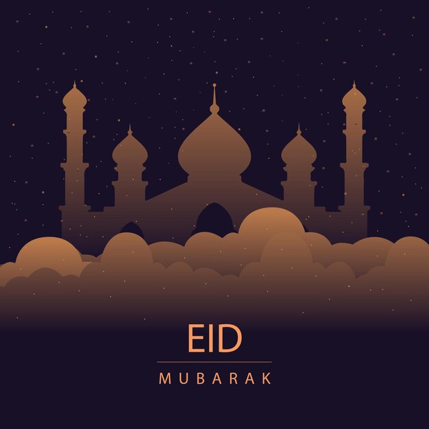 Vector eid mubarak greeting card poster banner vector illustration islamic festival for background