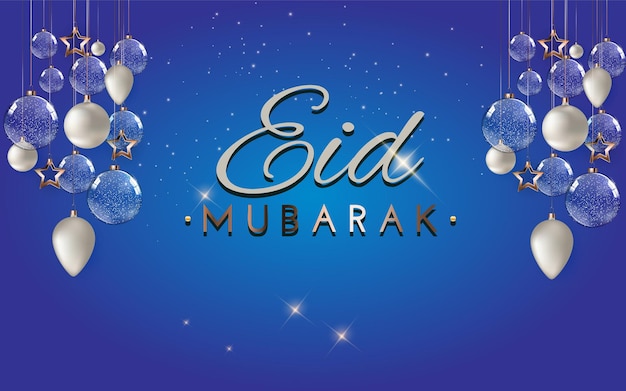 Eid Mubarak greeting card template elegant design,