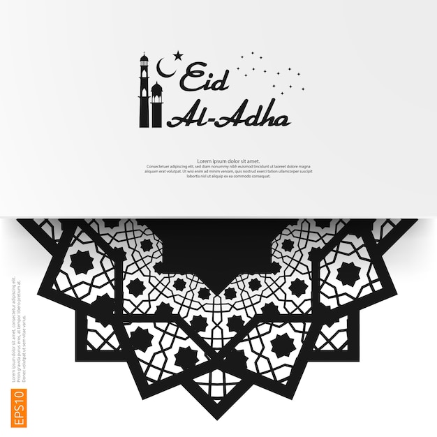 Saluto di eid mubarak design con elemento mandala astratto