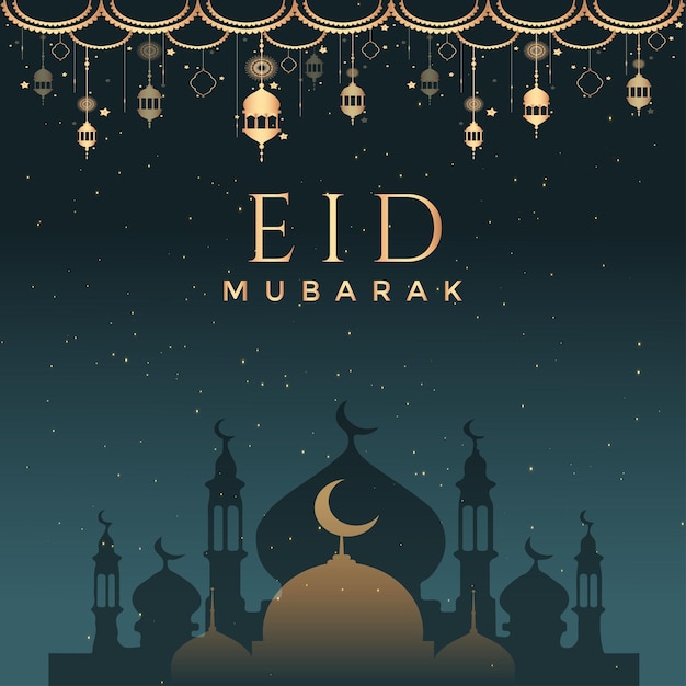 Eid Mubarak Greeting Vector Design