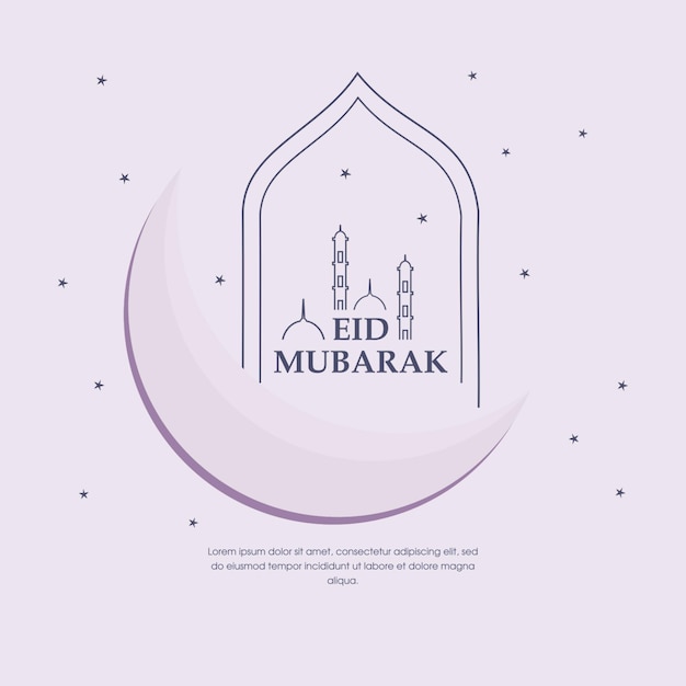 Eid mubarak greetings post design Islamic festival eid wish or greeting background design with star