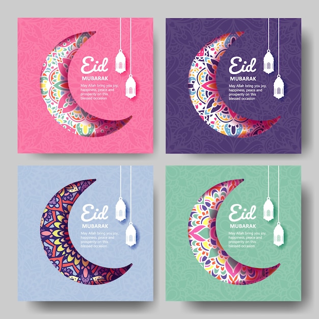 Eid Mubarak-groetkaart met mandalastrandornament
