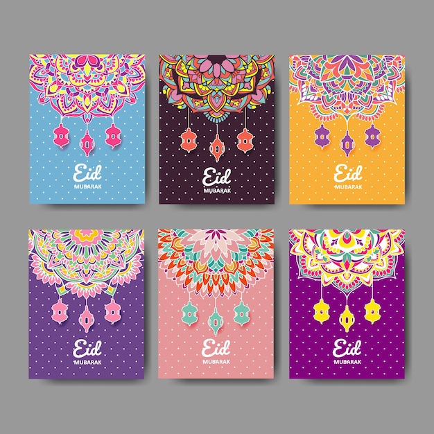 Eid mubarak-groetkaart met mandalastrandornament