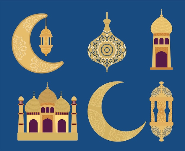 Eid mubarak icon collection