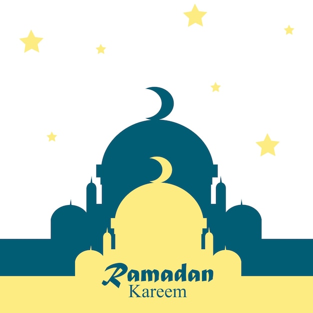 Vettore eid mubarak idul fitri ramadan kareem modello blu verde oro