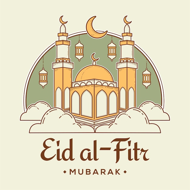 Eid Mubarak Illustratie Achtergrond