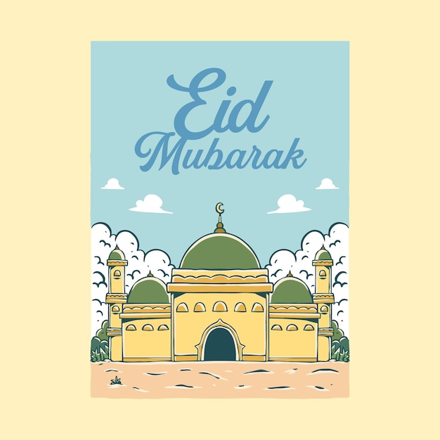 Eid mubarak illustration