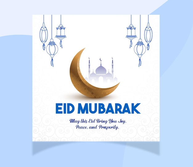 벡터 eid mubarak instagram 소셜 미디어 포스트 디자인