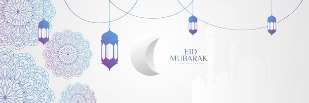 Eid 무바라크 이슬람 배너 디자인 서식 파일