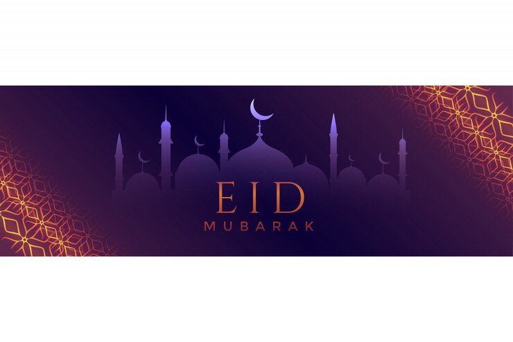 Vector eid mubarak islamic banner design