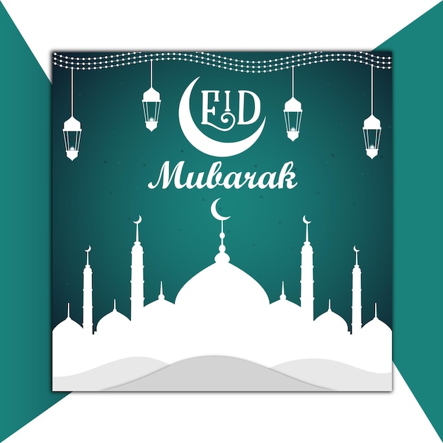 Post sui social media del festival islamico di eid mubarak