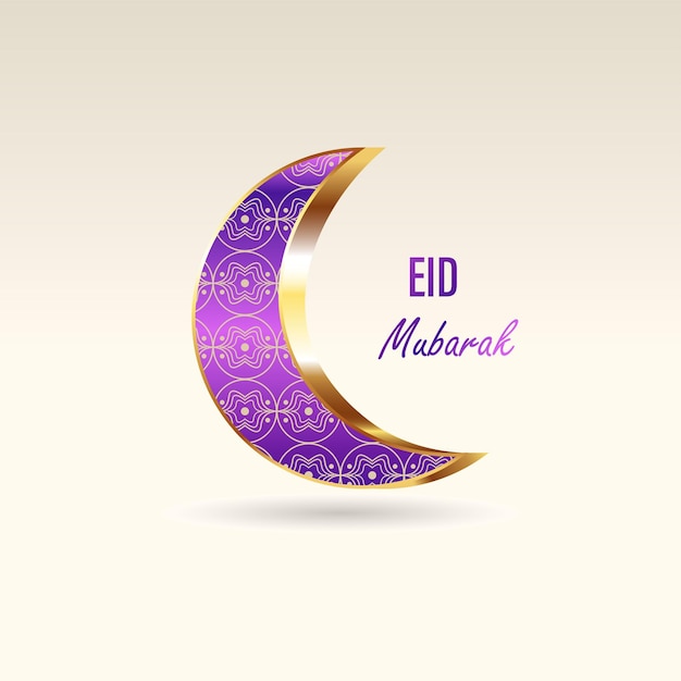 Eid mubarak, islamic festival vector illustration of cresent