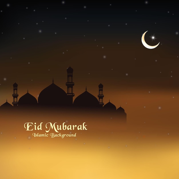 Eid mubarak islamitisch festival groetingaartje banner ontwerp achtergrond.