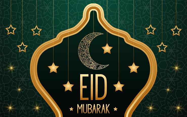 EID Mubarak Islamitische eid-festivalgroet met maan