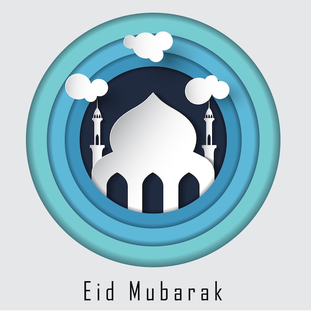 Vector eid mubarak islamitische mooie ontwerpsjabloon