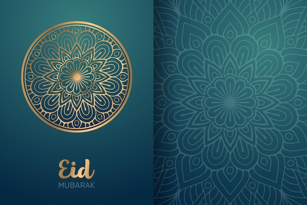 Eid Mubarak-kaart met mandalaornament.