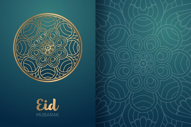 Eid Mubarak-kaart met mandalaornament.