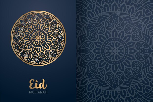 Eid Mubarak-kaart met mandalaornament.