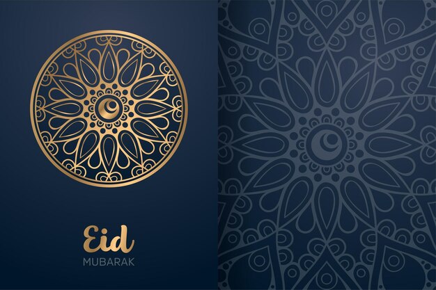 Eid Mubarak-kaart met mandalaornament.