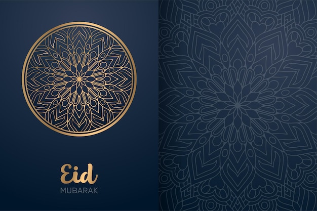 Eid Mubarak-kaart met mandalaornament.