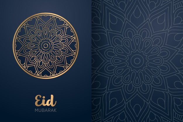 Eid Mubarak-kaart met mandalaornament.