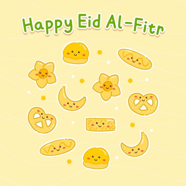 Vector eid mubarak-koekjes