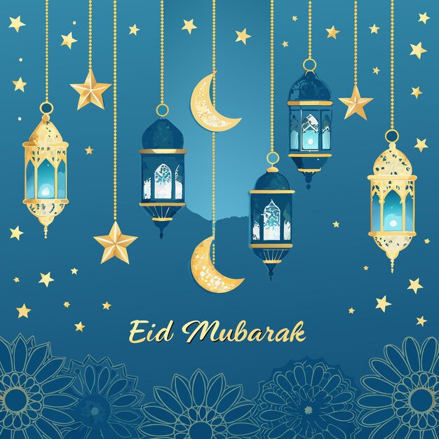eid mubarak lanterns