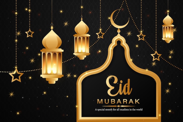 Modello di sfondo di lusso eid mubarak